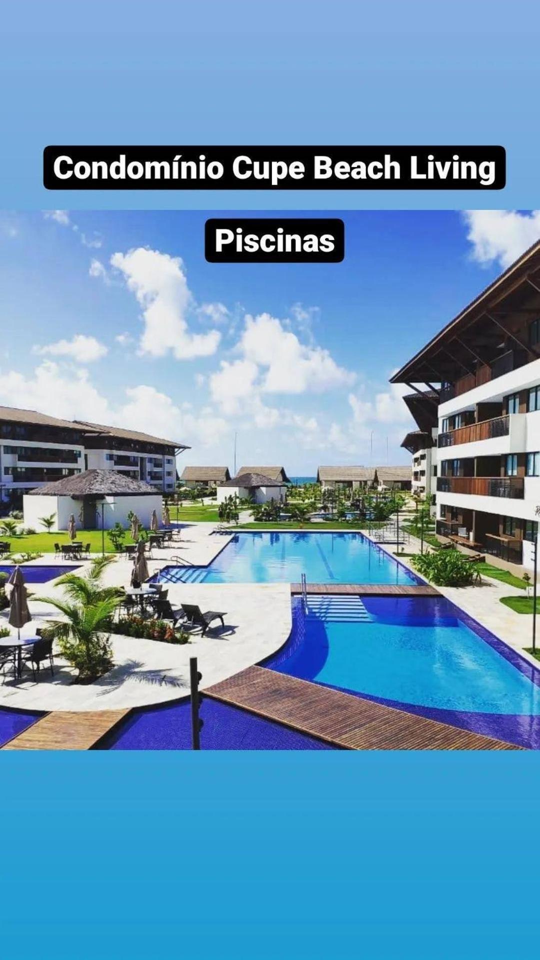 Luxuoso Flat 3 Quartos, Terreo, No Cupe Beach Living - Beira Mar De ปอร์โต จิ กาลินญาส ภายนอก รูปภาพ
